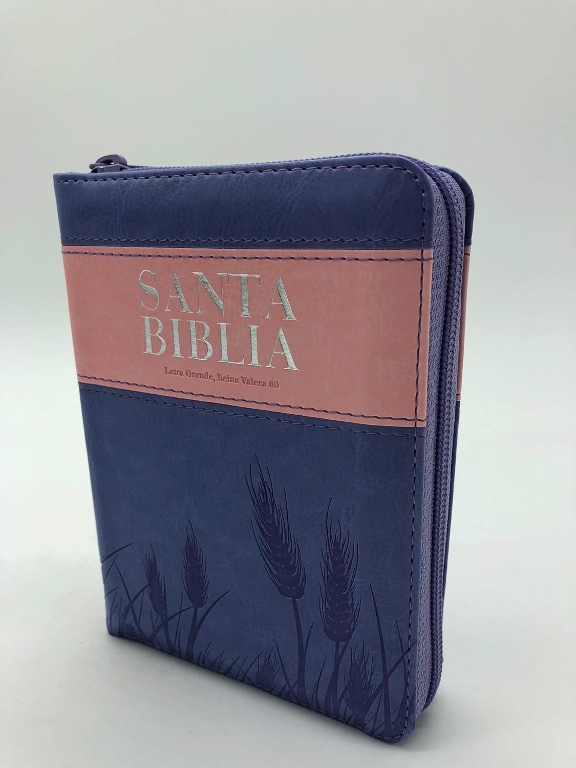 Biblia RVR60 tamaño bolsillo cierre/índice/ rosa violeta Bonded Leather –cuero reconstruido