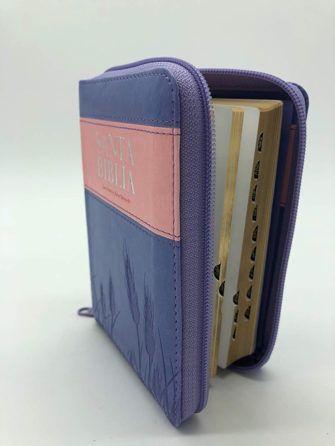 Biblia RVR60 tamaño bolsillo cierre/índice/ rosa violeta Bonded Leather –cuero reconstruido