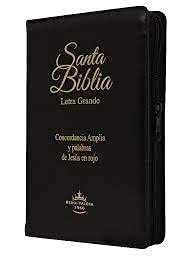 Biblia Letra Grande Concordancia Amplia RVR1960, manual, con cierre tapa alcochada negro con índice. (Spanish Edition)